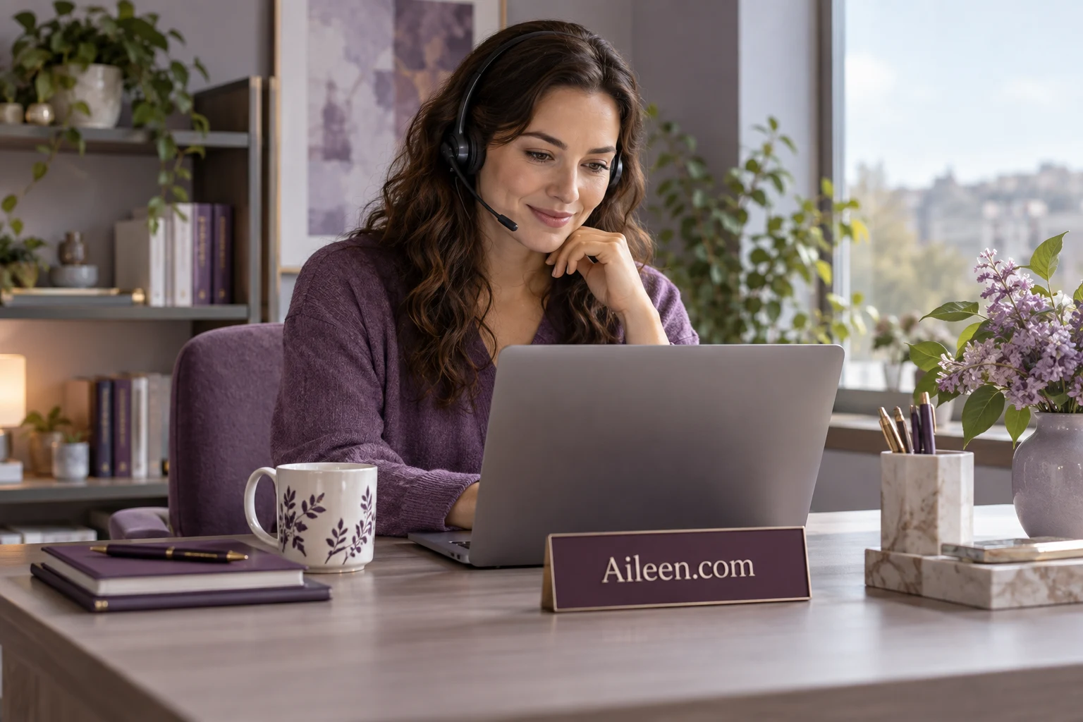 An AI customer support workspace with Aileen.com branding